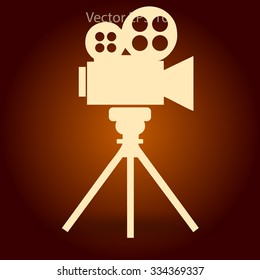 videocam on a tripod vector picture