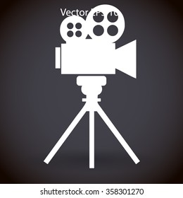videocam on a tripod vector picture