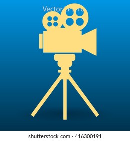 videocam on a tripod vector picture