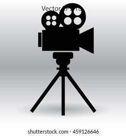 videocam on a tripod vector picture