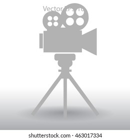 videocam on a tripod vector picture