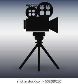 videocam on a tripod vector picture