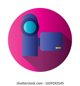 videocamera estilo gradiente diseño de icono, películas de cine vídeo películas de entretenimiento de películas de cine tema de presentación Ilustración vectorial