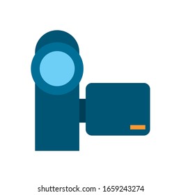 videocamera flat style icon design, Cinema video film media entertainment show motion and presentation theme Vector illustration