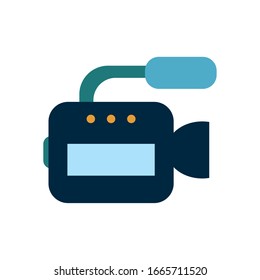 videocamera flat style icon design, movie cinema video film media entertainment show motion and presentation theme Vector illustration