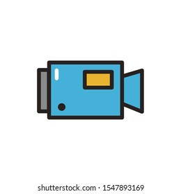 Videocamera icon design, Media film technology equipment movie digital camcorder and cinema theme Vector illustration