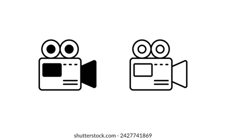 Videocamera icon design with white background stock illustration