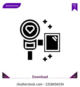 video-camera icon vector . Best modern, simple, isolated, romance , logo, flat icon for website design or mobile applications, UI / UX design vector format