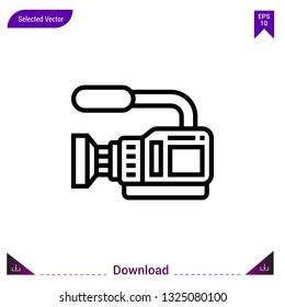 video-camera icon vector . Best modern, simple, isolated, application ,journalist icons, logo, flat icon for website design or mobile applications, UI / UX design vector format