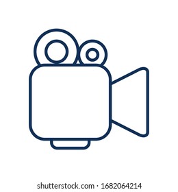 videocamera line style icon design, media film technology equipment movie digital camcorder cinema and studio theme Vector illustration