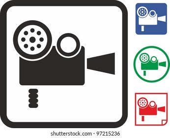Videocamera retro vector icon