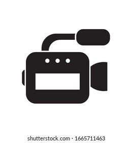 videocamera silhouette style icon design, movie cinema video film media entertainment show motion and presentation theme Vector illustration