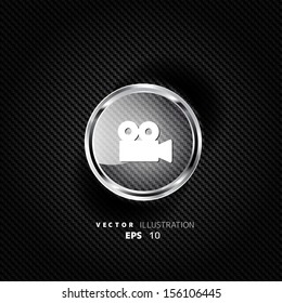 Videocamera web icon, flat design