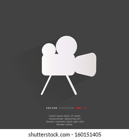 Videocamera web icon, flat design