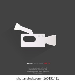 Videocamera web icon, flat design