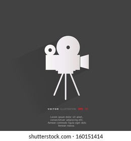 Videocamera web icon, flat design