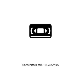 Icono de ilustración vectorial aislada de Videocassette. Icono de ilustración de emoticonos de cinta de vídeo