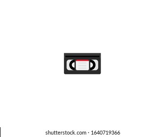 Videocassette vector flat icon. Isolated Video Tape, VCR emoji illustration 