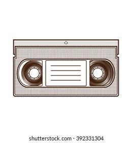 Videocassette. Videocassette in vector. Videocassette isolated on white background.