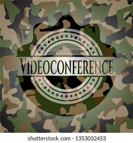 Videoconference on camo texture