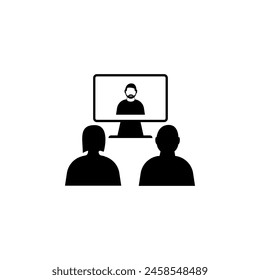 Videoconference, Online Presentation flat vector icon. Simple solid symbol isolated on white background. Videoconference, Online Presentation sign design template for web and mobile UI element