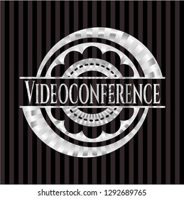 Videoconference silvery emblem or badge