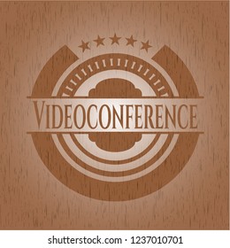 Videoconference vintage wood emblem