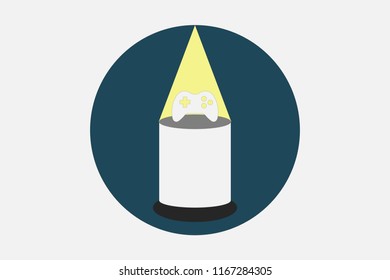 Videoconsole control icon on a pedestal.