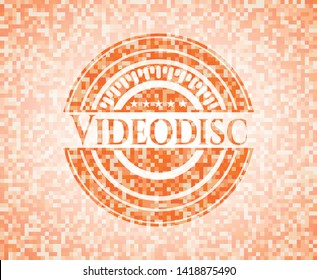 Videodisc abstract orange mosaic emblem