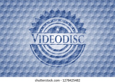  Videodisc blue polygonal emblem.