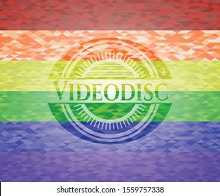 Videodisc lgbt colors emblem. Vector Illustration. Mosaic.