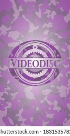 Videodisc pink on camo texture. Vector Illustration. Detailed. 