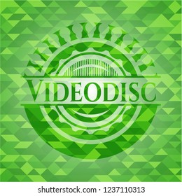 Videodisc realistic green mosaic emblem