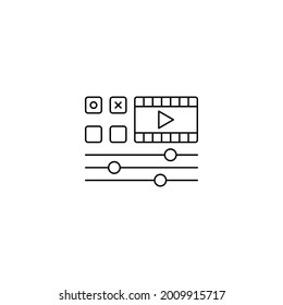 icono de edición de vídeo en fondo blanco