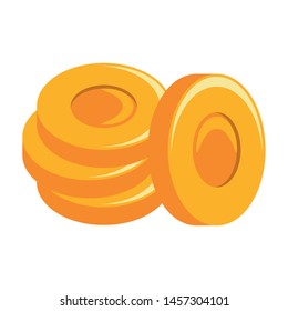 videogame arcade coins stacked isoated vector illustration graphic design