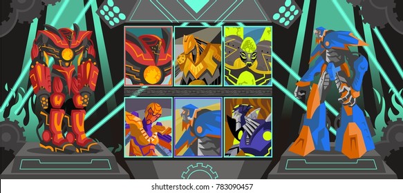 videogame battle robot screen