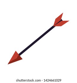 Videogame bow arrow weapon isolated vector illustration graphic design