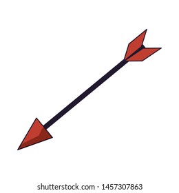 Videogame bow arrow weapon isolated vector illustration graphic design