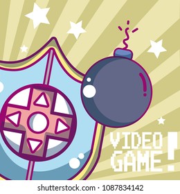 Videogame cartoon concept