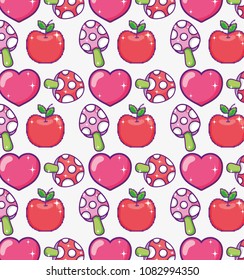 Videogame cartoons pattern background