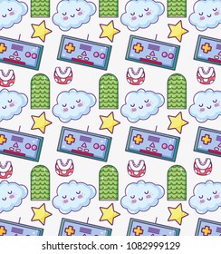 Videogame cartoons pattern background