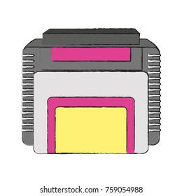 Videogame cassette isolated