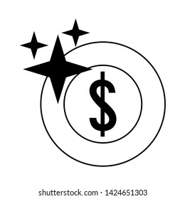 Videogame coin shinning money cartoon isolated vector illustration graphic design
