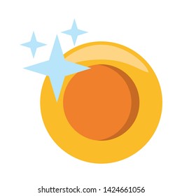 Videogame coin shinning money cartoon isolated vector illustration graphic design