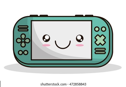 videogame control kawaii cartoon smiling technology icon. Colorful and flat design. Vector illustration