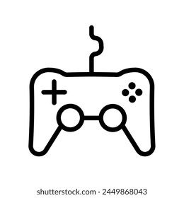 Videogame controller. Gamer controlling device vector icon.	