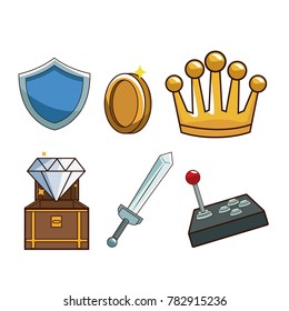 Videogame elements icons