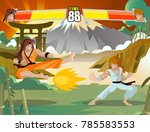 videogame fighting players stage
