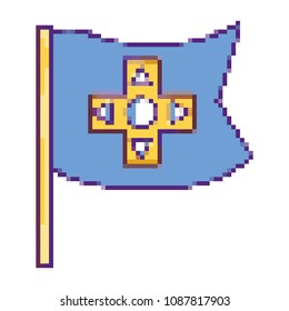 videogame flag with console buttons simulator