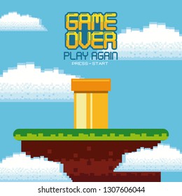 videogame game over concept